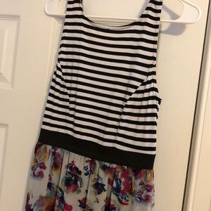 Xhilaration Dresses - Floral and black/white striped maxi dress Xhilaration Dresses - Floral and black/white striped maxi dress